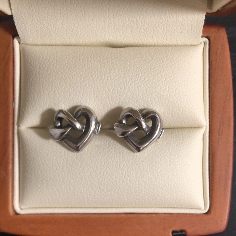 James Avery Heart Knot Ear Posts Sterling Silver